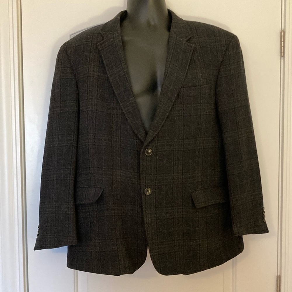 Tommy Hilfiger Men's 100% Wool Plaid Blazer Sportscoat Size 46S